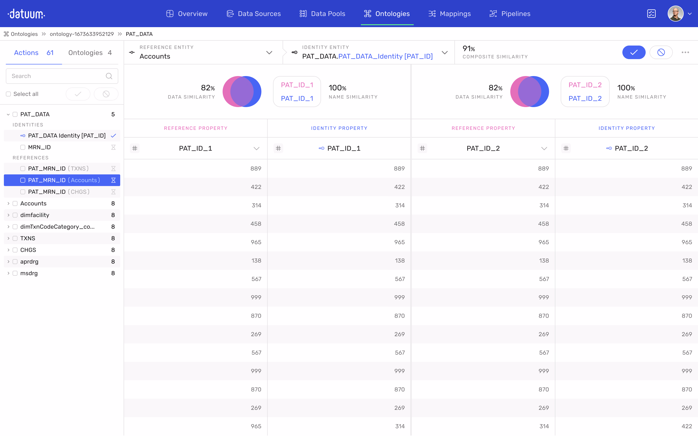 First Gen UI of datuum.ai
