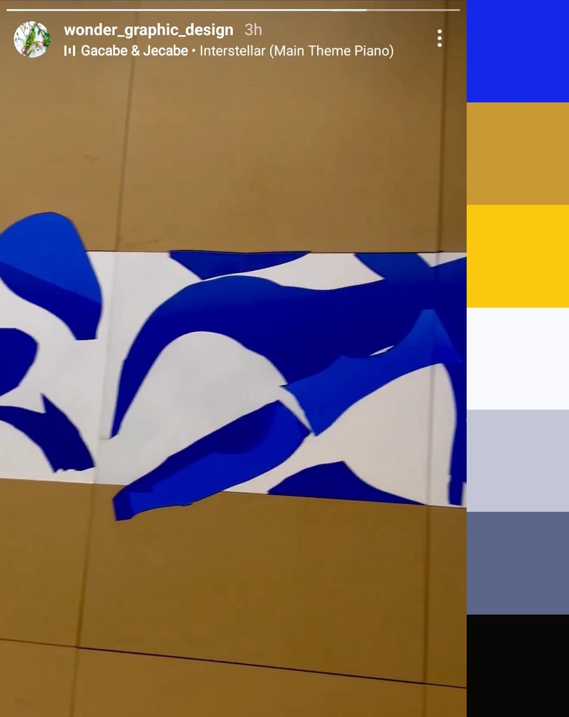 Screenshot of an Instagram story from an art gallery by @wonder_graphic_design