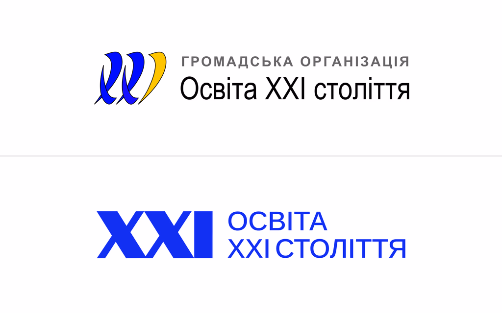 Osvita XXI old and redesigned logos